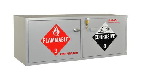 Stak-a-Cab™ Combination Acid/Flammables, Self-Closing Door on the Flammables Side - SolventWaste.com