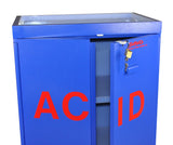Floor Acid Cabinet, Partially Lined, Top Tray - SolventWaste.com