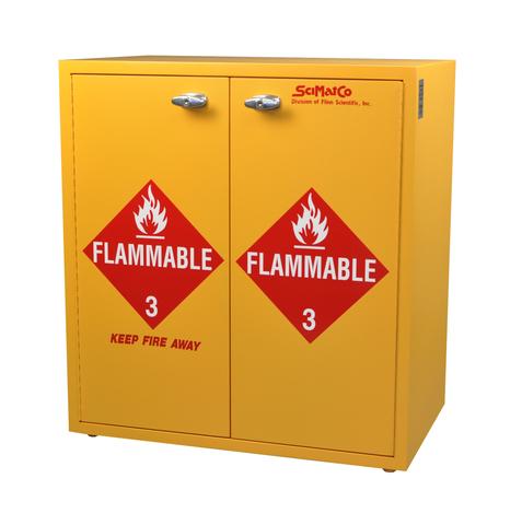Jumbo Stacking Flammables Cabinet, Self-Closing Doors - SolventWaste.com