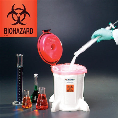 Bench Top Biohazard Container, 5 Liter - SolventWaste.com