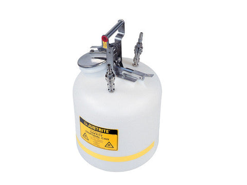 Quick-Disconnect Disposal Safety Can, stainless steel fittings for 3/8" tubing, 5 gal., polyethylene - SolventWaste.com