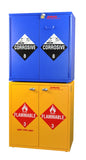 Jumbo Stacking Flammables Cabinet, Self-Closing Doors - SolventWaste.com