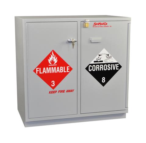 Under-the-Counter, Combination Acid/Flammables Cabinet, Fully Lined, 35", Self-Closing Door - SolventWaste.com