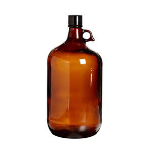 4 Liter Amber Glass Bottle with PTFE Lined Cap - SolventWaste.com