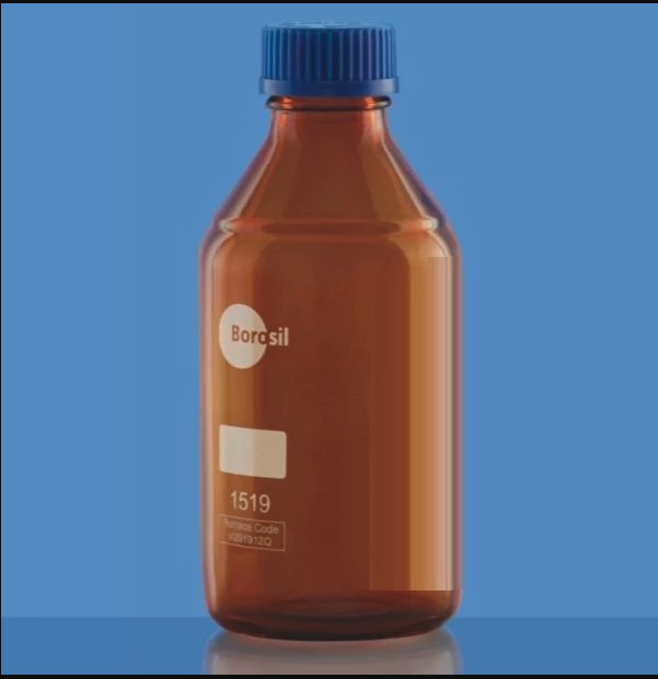 Borosil® Amber Reagent Glass Bottle with GL45 Screw Cap 2/CS - 3L/3,000ML - SolventWaste.com