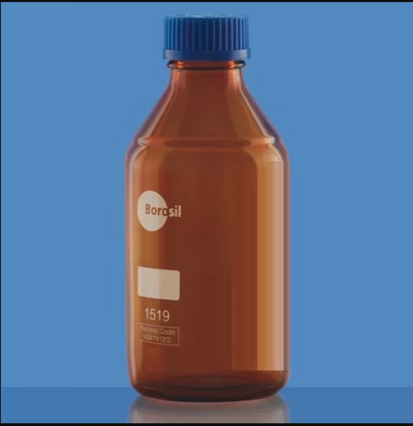 Borosil® Amber Reagent Glass Bottle with GL45 Screw Cap 2/CS - 3L/3,000ML - SolventWaste.com