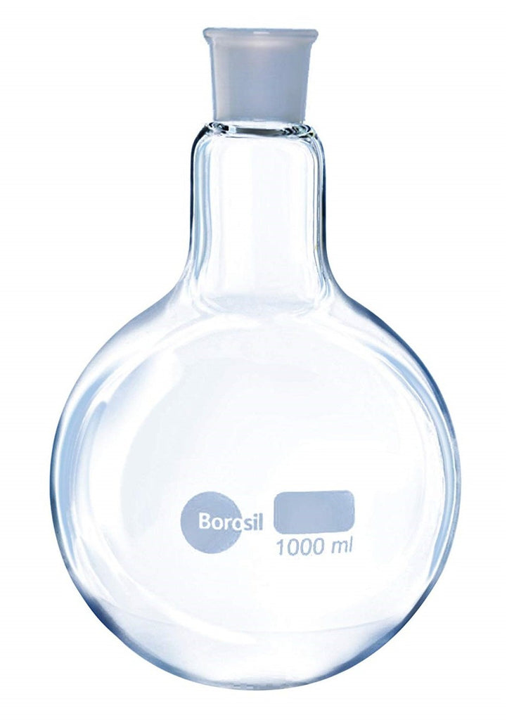 Borosil® Round Bottom Boiling Flasks With Beaded Rim - 1000 mL - CS/20 - SolventWaste.com