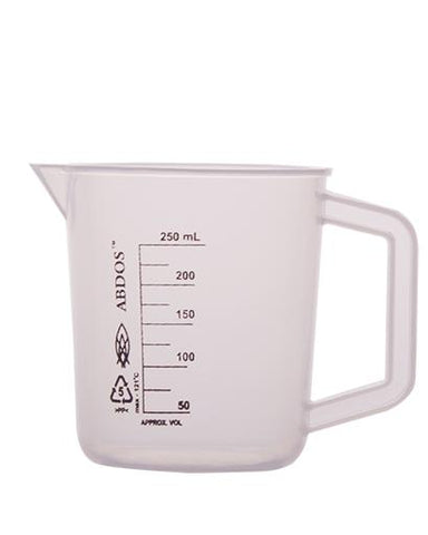 Abdos Printed Beakers with Handle, Polypropylene (PP) 250ml, 6/CS