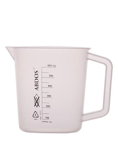 Abdos Printed Beakers with Handle, Polypropylene (PP) 500ml, 6/CS