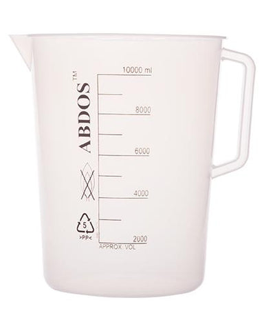 Abdos Printed Beakers with Handle, Polypropylene (PP) 10000ml, 1/EA