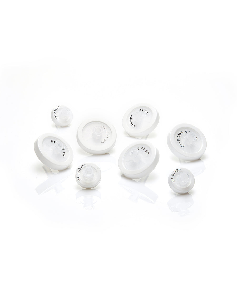 EZFlow® 25mm Syringe Filter, .45µm Hydrophilic PVDF, 100/pack - SolventWaste.com